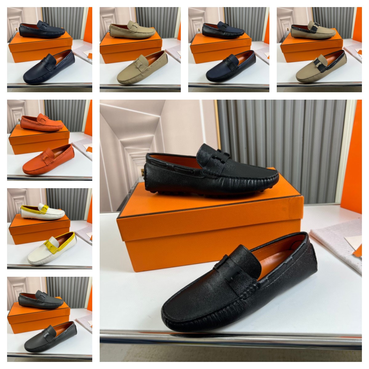 2025SS Men Casual Shoes Fashion Designer Men loafers Handmade Suede Genuine Leather Mens Loafers Moccasins Slip On Men's Flats Male Driving Shoes Size 38-46