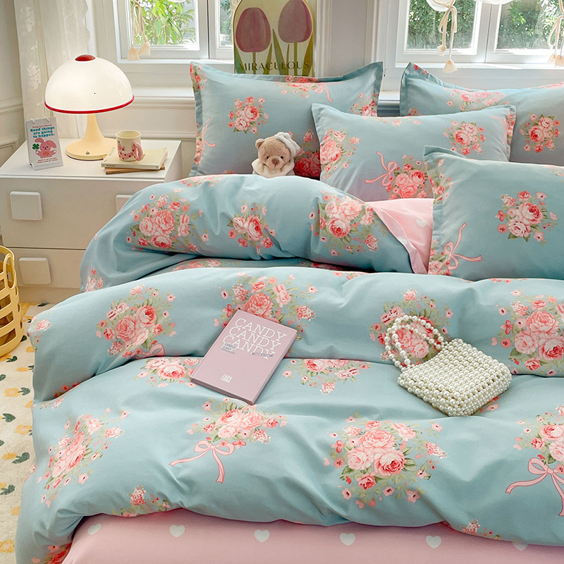 K3217 Autumn Winter Thickened Pure Brushed Bedding Skin-Friendly Twill Cotton Dormitory Three-Piece Set Bed Sheet Duvet Cover