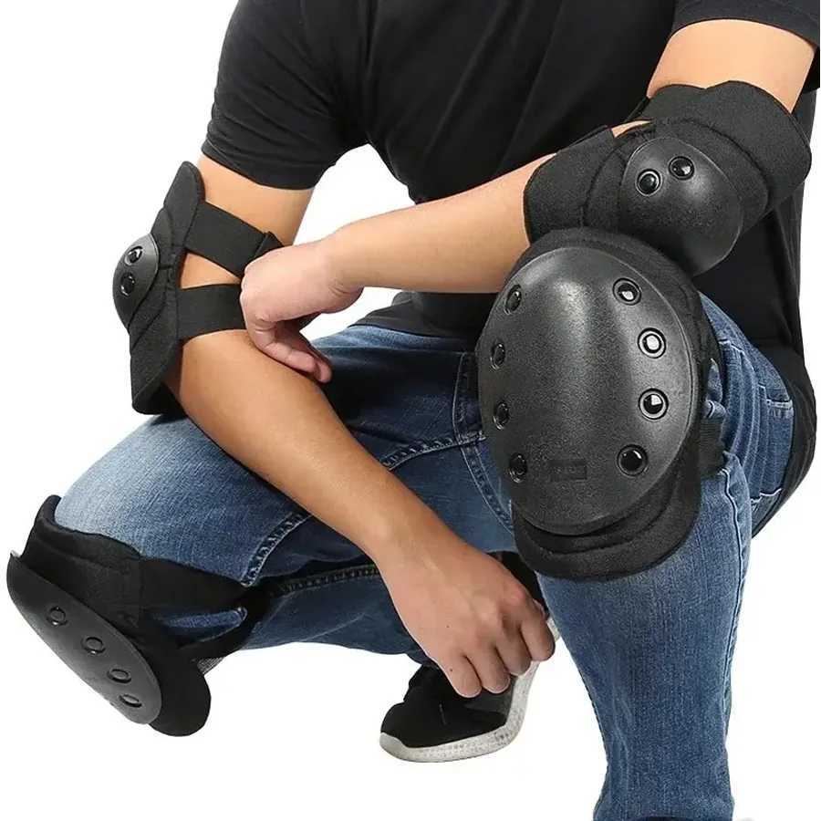 Military Tactical Knees and ElbowsAirsoft Knee Elbow Protective Pads Combat Paintball Skate Outdoor Sports Safety Guard Gear J250917