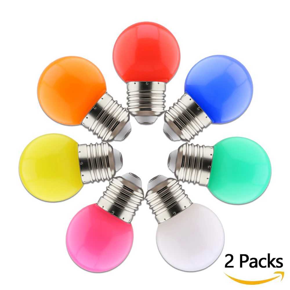 2pcs Colorful Lamp Led Light Bulbs G45 E27 220V Red Yellow Blue Green Pink Orange White Christmas Wedding Night Light For Indoor C250917