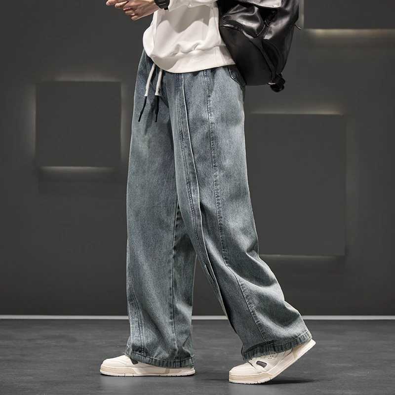 Autumn New Wide Leg Washing Jean Pants Men Trousers Neutral Loose Casual Street Fashion Oversized Jeans Outdoor Fashion PantsZ250917