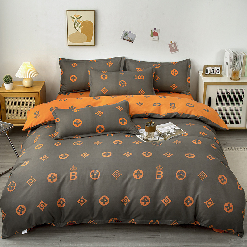 Aloe Vera Cotton Four-Piece Set Printed Sheet Duvet Cover Bed Skirt Temu Xiyin