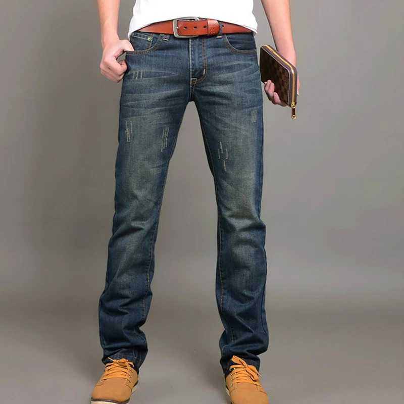 2025 Casual Jeans Men Business Straight Jeans Stretch Denim Pants Trousers Slim Fit Classic Cowboys Young Man JeansZ250917