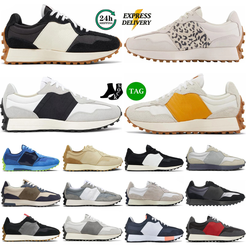 Running Shoes For Mens Womens 327s 327 Sneakers Designer shoes Athletic Trainers Leopard Sea Salt Suede Oxford Beige Black White Grey Sports Gym Shoes Size 36-4