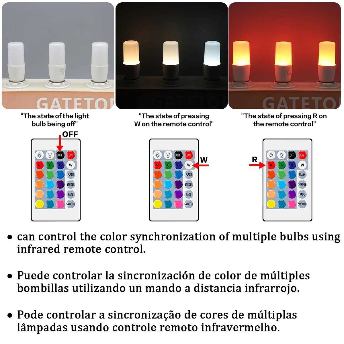 110PCS Remote Control E14 16Colors RGB LED Bulb 24 Key Dimmable 6W AC100240V Colorful Change for Bedroom LivingRoom Lamps C250917