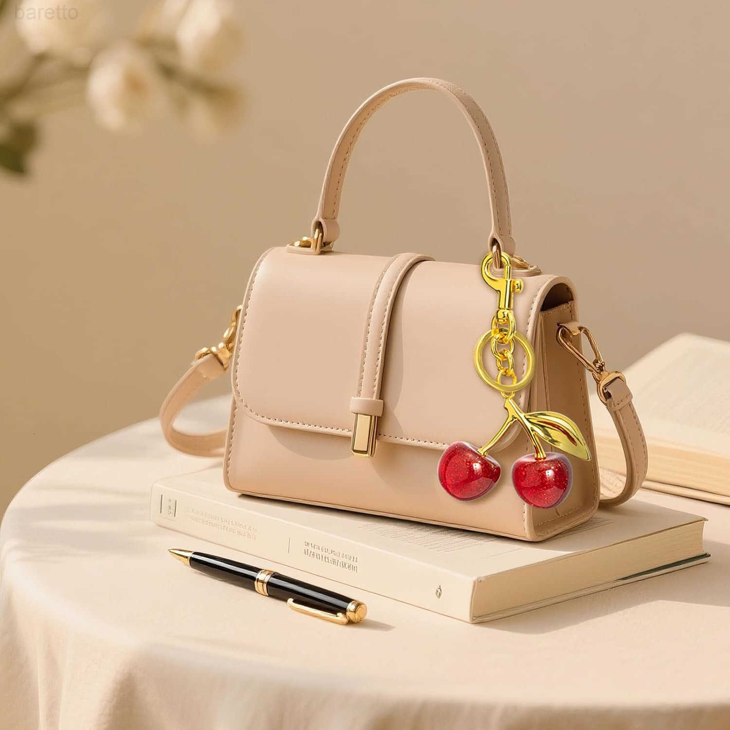 Cherry Keychains Bag Charms Purse for Women Car Key Chains Women Cute Gifts for Birthday Mothers Christmas Valentine Z2509017