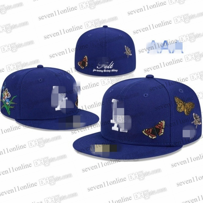 2025 Men's Baseball Fitted Hats Los Angeles" butterfly Felt stitched Full Closed Caps Sport Designer Cap Patched Funny Cute angel trucker Hats High Quality Sp17-8