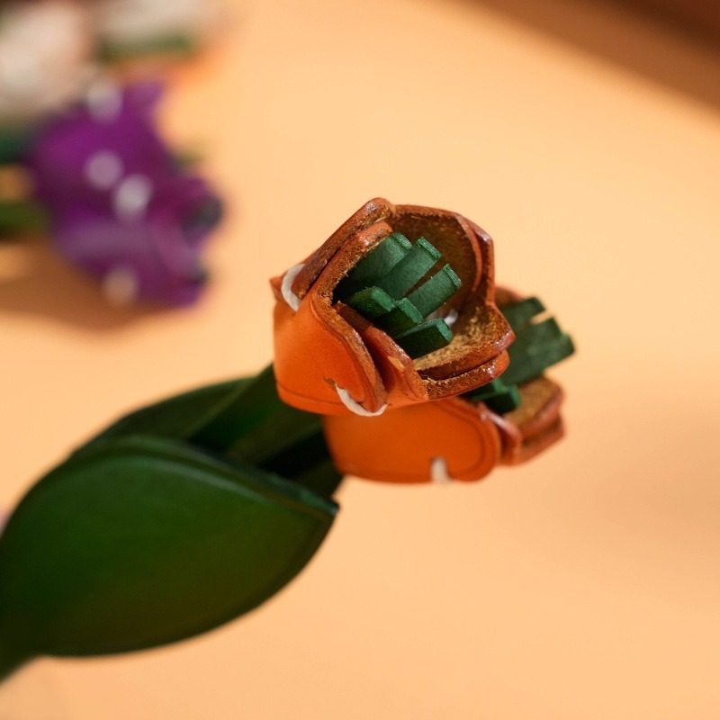 Leather flower charm for womens bag pendant high-quality handmade genuine classyflorals accessories 250715