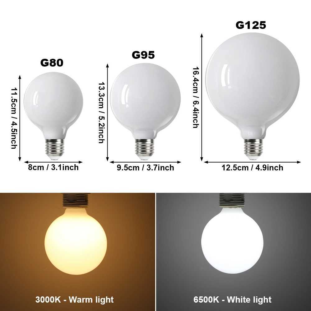 Big LED Bulb E27 AC 220V 110V G80 G95 G125 Energy Saving Global Light Lampada Ampoule Milky Light Bulb White Warm White LED Lamp C250917
