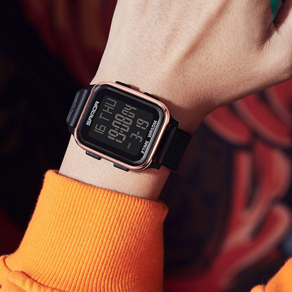 DHwatches Sanda Hot-Selling Fashionable Multifunctional Square Men's Student Outdoor Sports Waterproof Electronic Watch