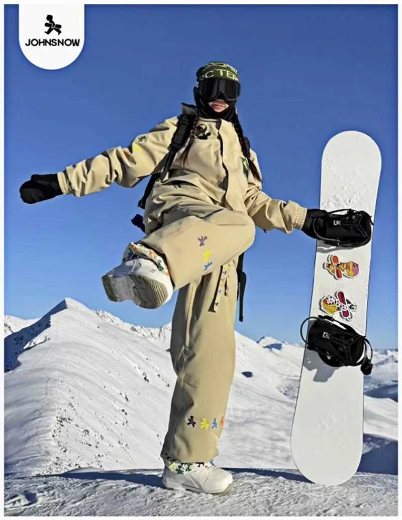 John Snow Men Women Snow Suit Sets Americanstyle Waterproof Windproof Outdoor Ski Jacket And Pants New Professional Ski Suits W250917