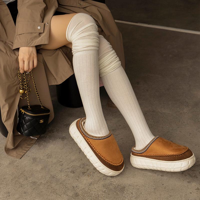 autumn new style cotton shoes and slippers for home and outdoor wear ins for couples same style for men and women plush thermal insulation toe cap eva