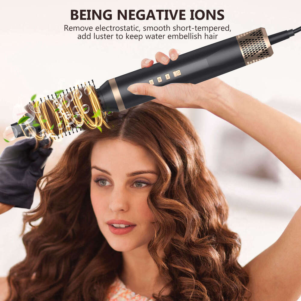 5-In-1 Air Brush Left Right High-Speed Curling Iron Straightener Ionic Hair Dryer Hot And Cold Alternating Wind