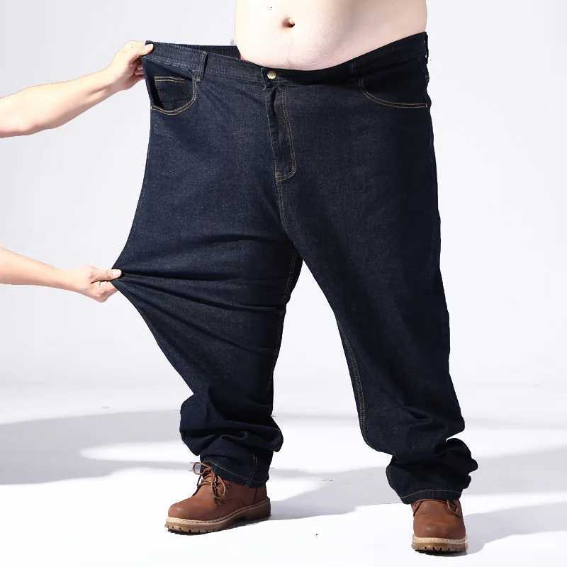 Big Size Blue Jeans Men Black Extra Large Oversize Mens Elastic Stretch Denim Trousers Male Jean Brand PantsZ250917
