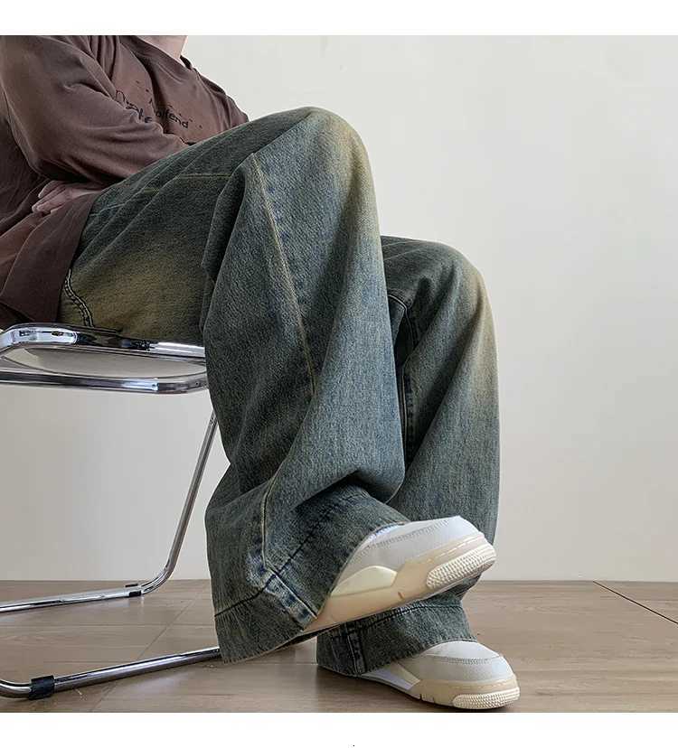 Jeans men Baggy Jeans Straight Casual Distressed Vintage Jean Pants Men Wideleg Denim Trousers Male Oversize Streetwear FashionZ250917