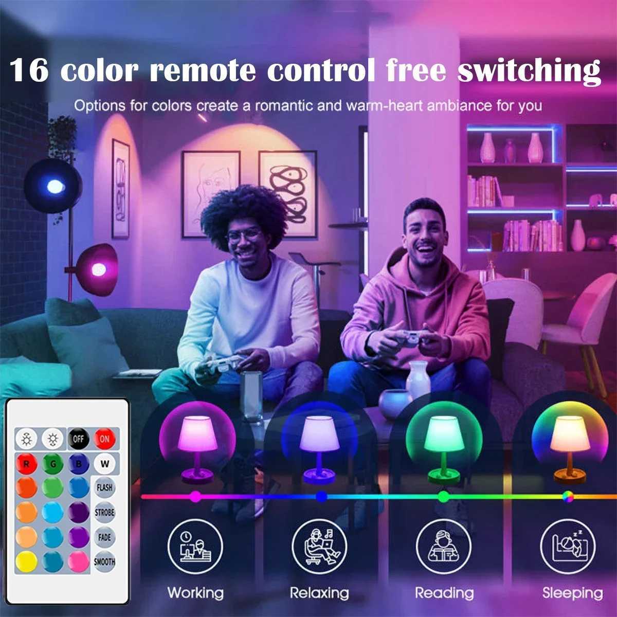 Smart Spotlight Bulb RGBW Infrared Remote Control LED Bulbs GU10 6W 10W Color Light Dimming Suitable for Family Holiday Parties C250917