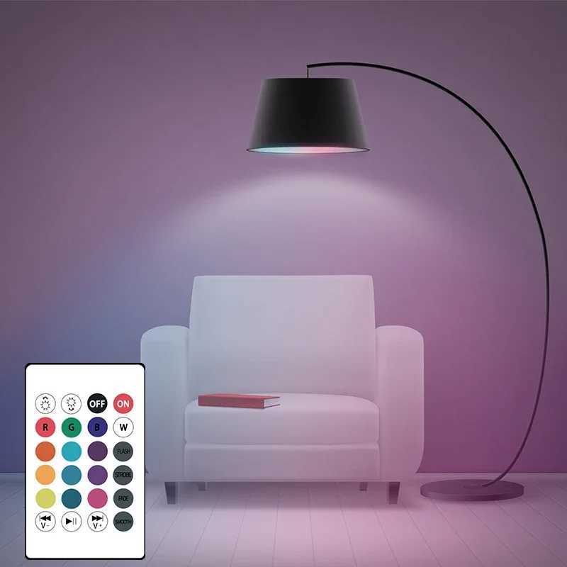 E27 12W LED Infrared RGBW Music Bulb with Remote Control Color Adjustment Music Player Indoor Bedroom Mood Light C250917