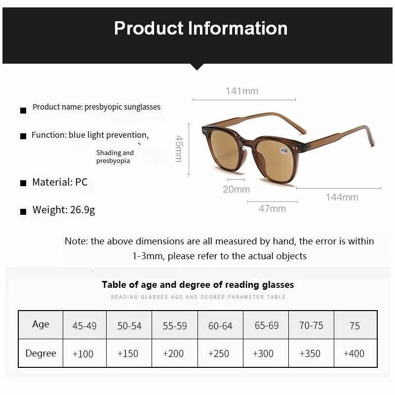 2025 Reading Sun Glasses For Women Men Classic Frame Outdoors Sunglasses Readers Presbyopia Eyeglasses +1.0~+4.0 ddmythur