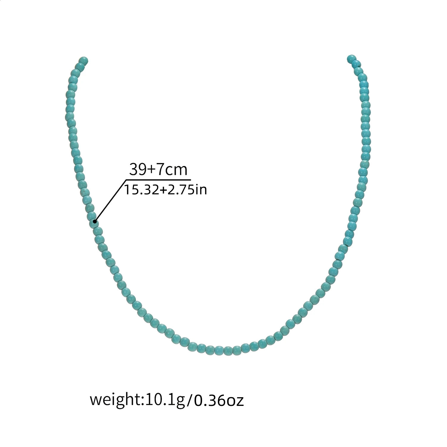 Fashionable retro turquoise beaded short neck fitting womens necklace versatile for daily use 250916