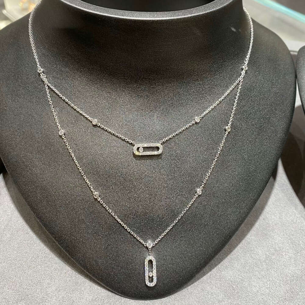 Designer Messikass Jewelry Messi High Version Family Move Uno Series Womens Double Layer Slidable Versatile Layered Wear Necklace 9C