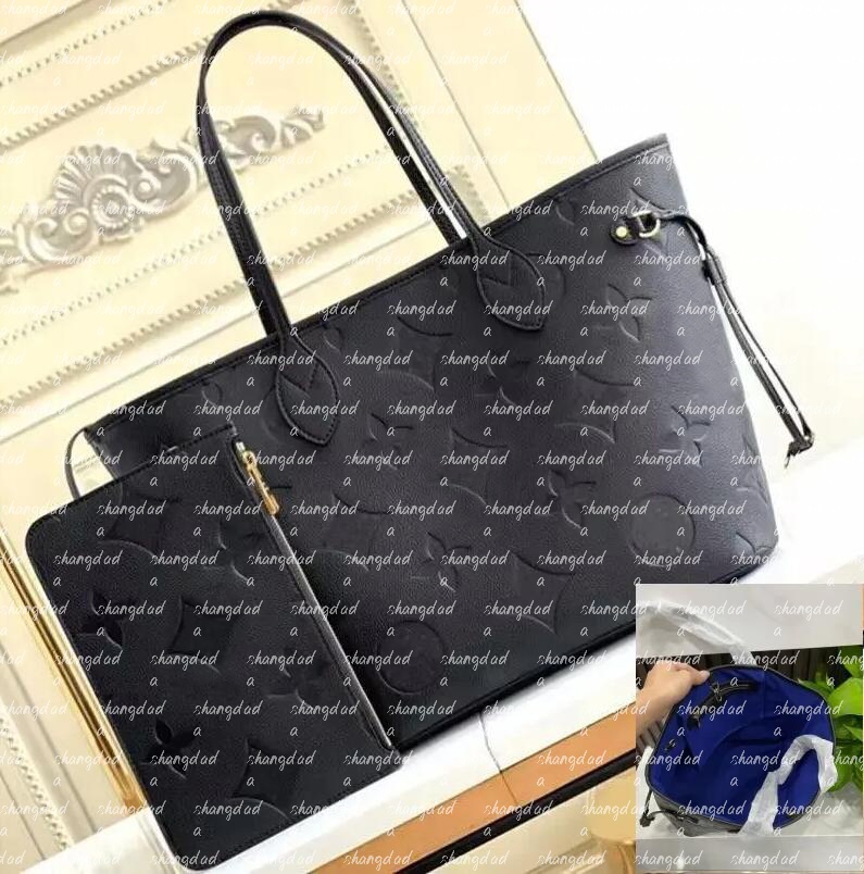 2025 Designer Bag 2pcs Set Embossed Flower Women Handbag Shoulder Bags Fashion Composite Ladys Clutch Tote Bag shopping Female Coin Purse Designer wallet backpack