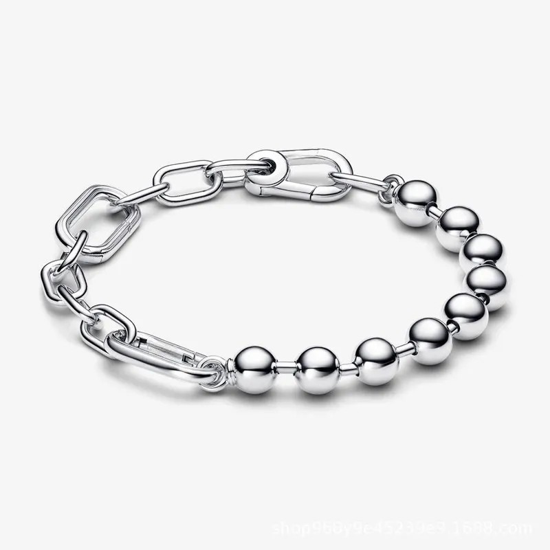 Fashionable Luxury Necklace Bead Bracelet Classic Women's Pure Silver Bracelet Birthday Christmas Gift Jewelry