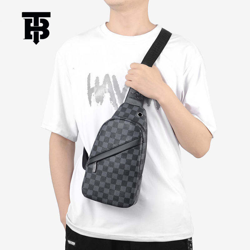 Designer Bag Plaid Chest Luxury Bag Bag 2025 New Crossbody Bag Men's Single Shoulder Bag Trendy Simple Cycling Backpack Phone Bag Trendy