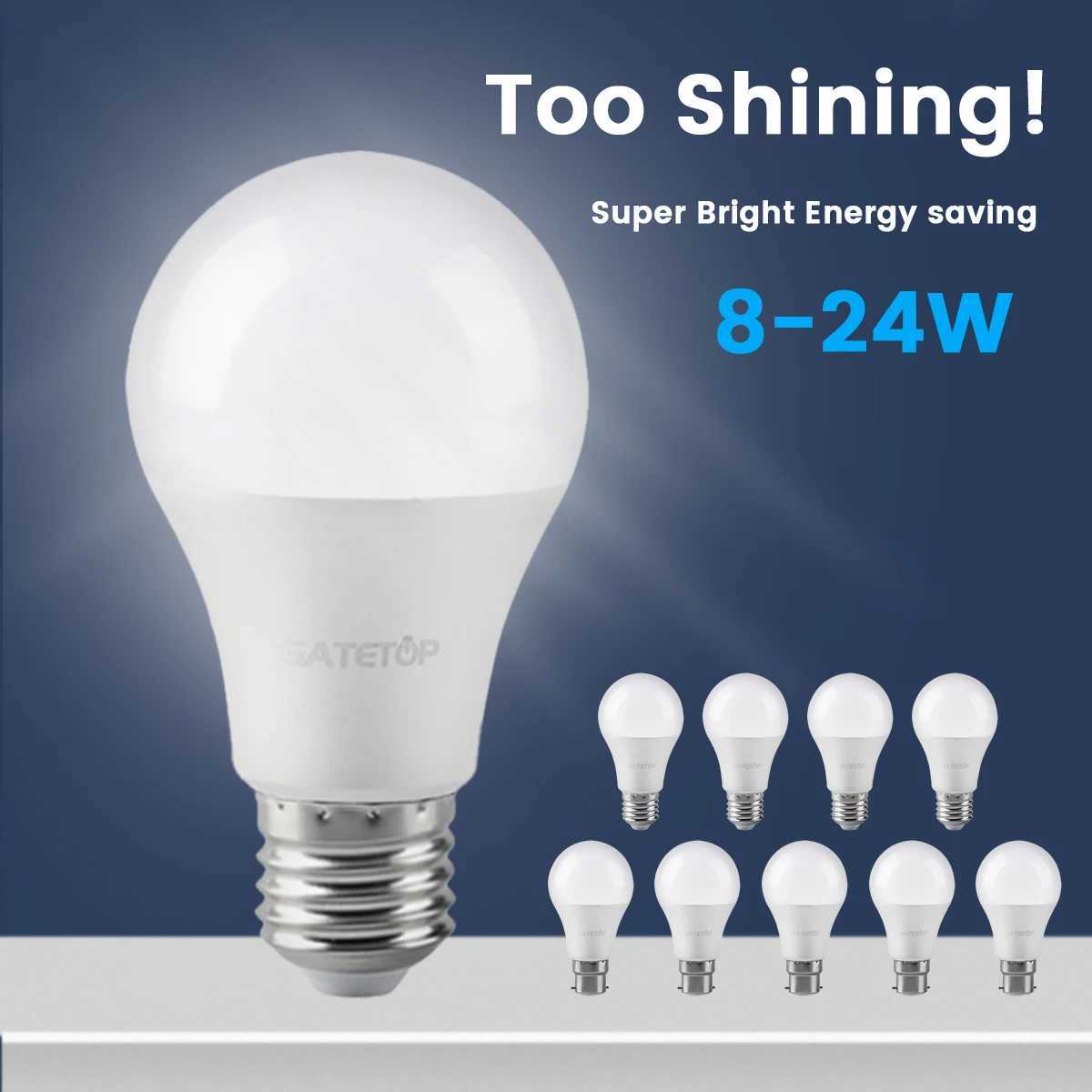 10PCS Hight Lumen E27 Led Bulb 8W 10W 15W 18W 20W 24W Lamps AC220V 230V 110V Warm Cold Light Home Derection Living Room Lighting C251115