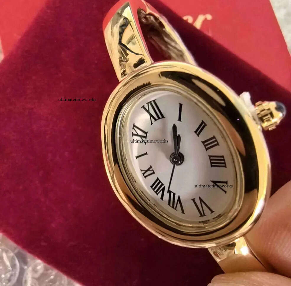 Unique Bathtub Vintage Designer Watches for Men and Women Gold Plated Oval Mens Watch High Quality Classic Wrist Watch Wedding Montre De Luxe C77 Bagnoire Itgirl