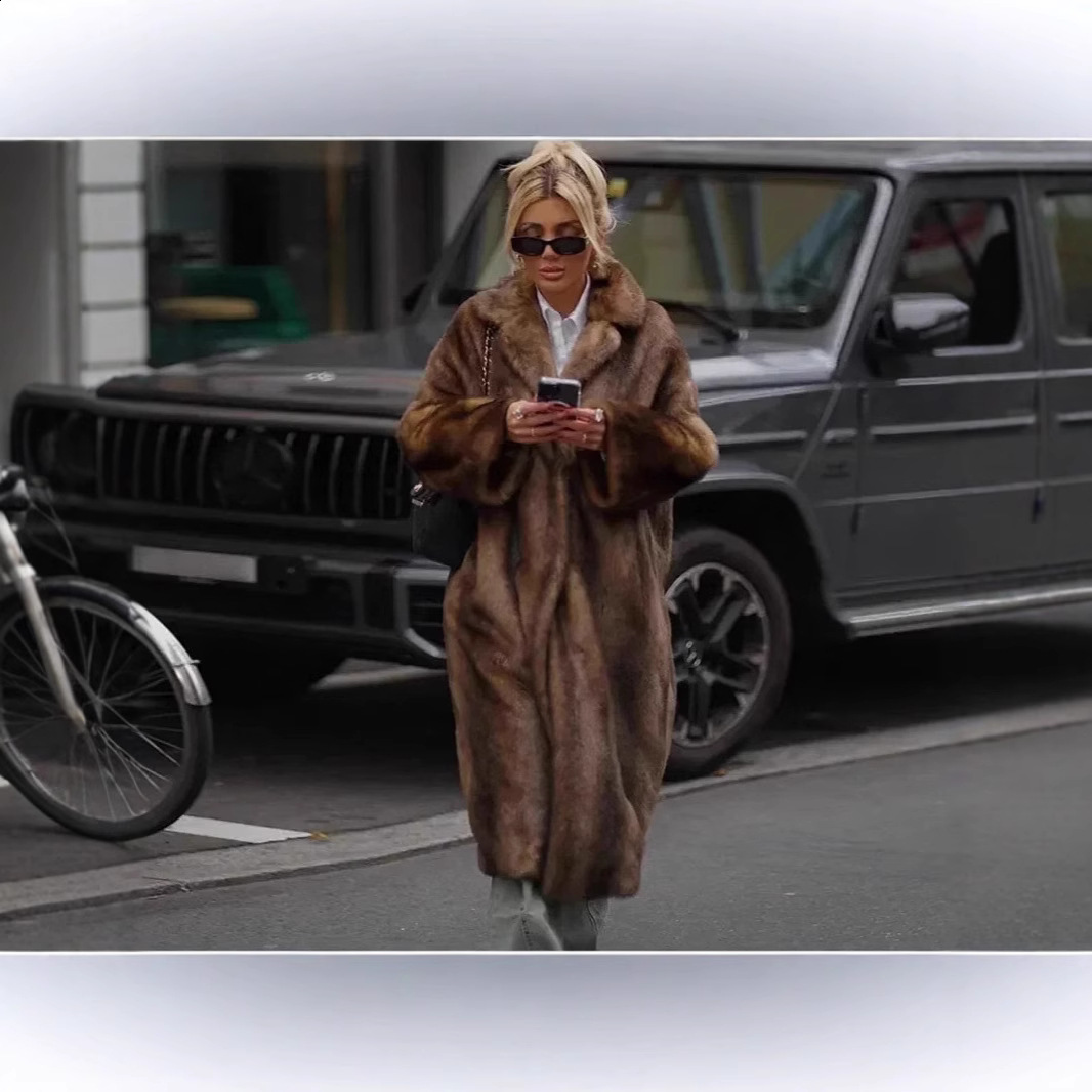 2025 Autumn Winter New Long Coat Warm Jacket Womens Coat Fur Coat X0011 241223