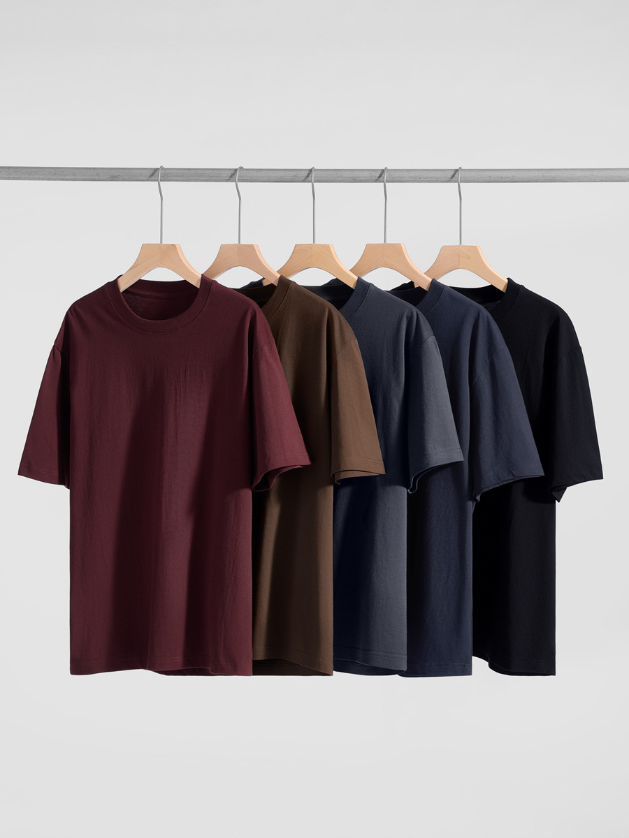 Men's Spring New White Short-Sleeve T-Shirt: Loose Cotton Solid-Colored Top, Perfect for Layering/Inner Wear, Customizable-11D