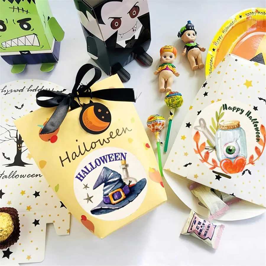 500pcsroll Halloween Food Packaging Label Stickers Cartoon Diy Cute Stickers Baking Packaging Selfadhesive Decorative Stickers C250918