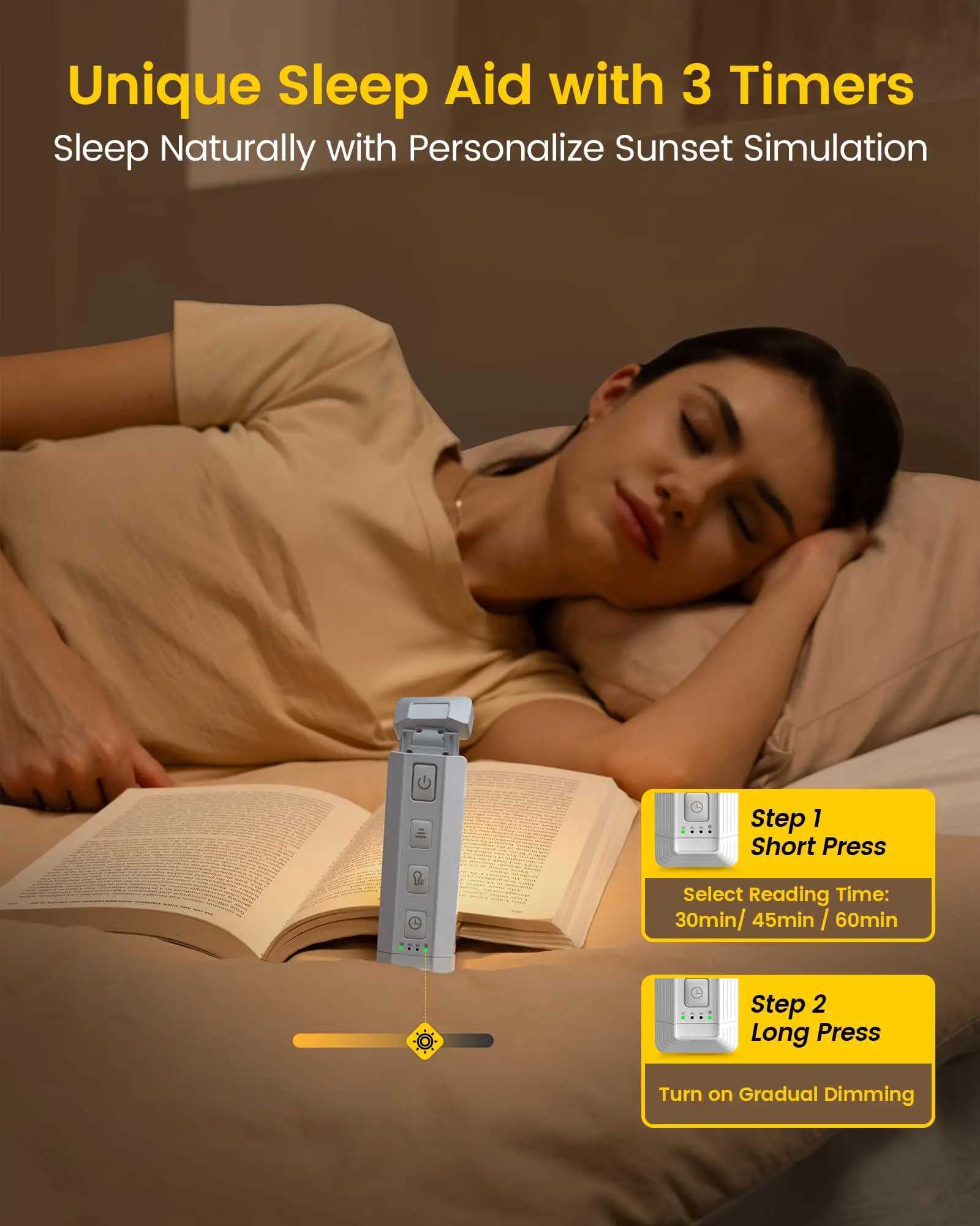 2024 6000K New Wider Coverage Book Lighting Lamp Foldable Mini Usb Rechargeable Led Portable Clip On Book Reading Light For Book C250918