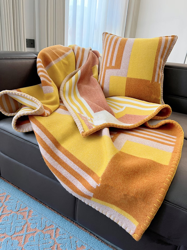 Orange Yellow H 90% Blankets And Cushion Thick Home Sofa Blanket beige orange black red gray navy Big Size
