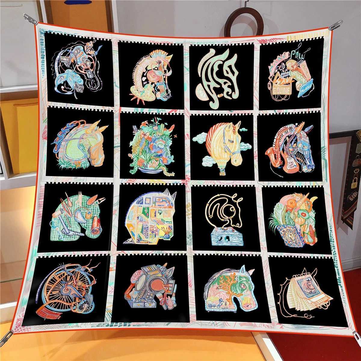 The Seasons Jungle Zebra Silk Luxury Square Scarves Wen Shl Decoration Hijab Scarf Foard Beach Sunscreen Bandana Y250918