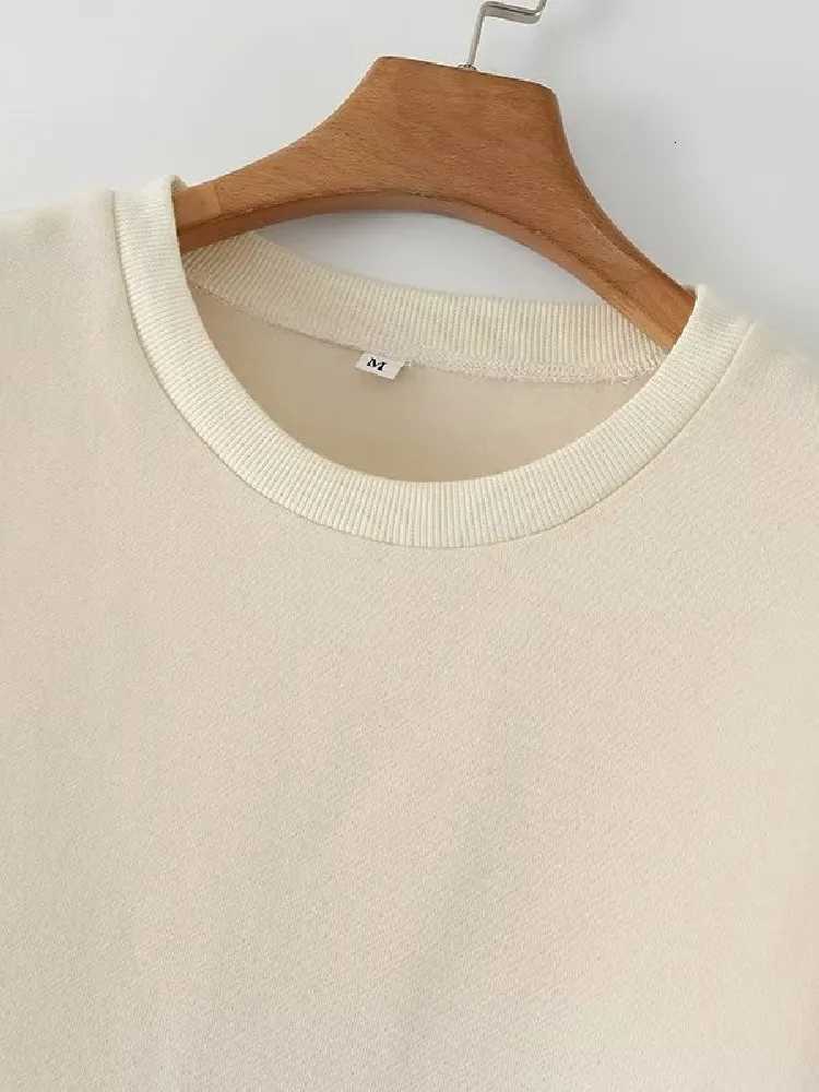 2022 Women Round collar Front Spliced Knitted Pockets Pullover Hoodies Sweats Winter Keep Warm With Fleece Sweatshirt BeigeZ250918