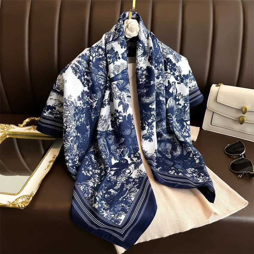Spring Scarf Wens Luxury Design Polter Material Smooth Scarf Soft Shl Beach 90x90cm Y250918