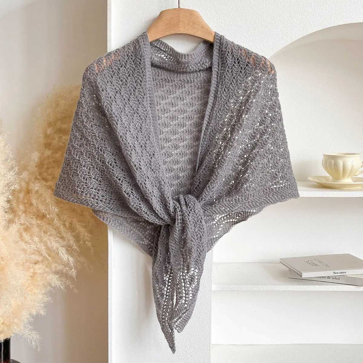 Korean Hollow Out Knitted Shl Summer Air Conditioning Fake Collar Neck Guard Knit Thin Knotted Ce Shoder Scarf For Wen Y250918