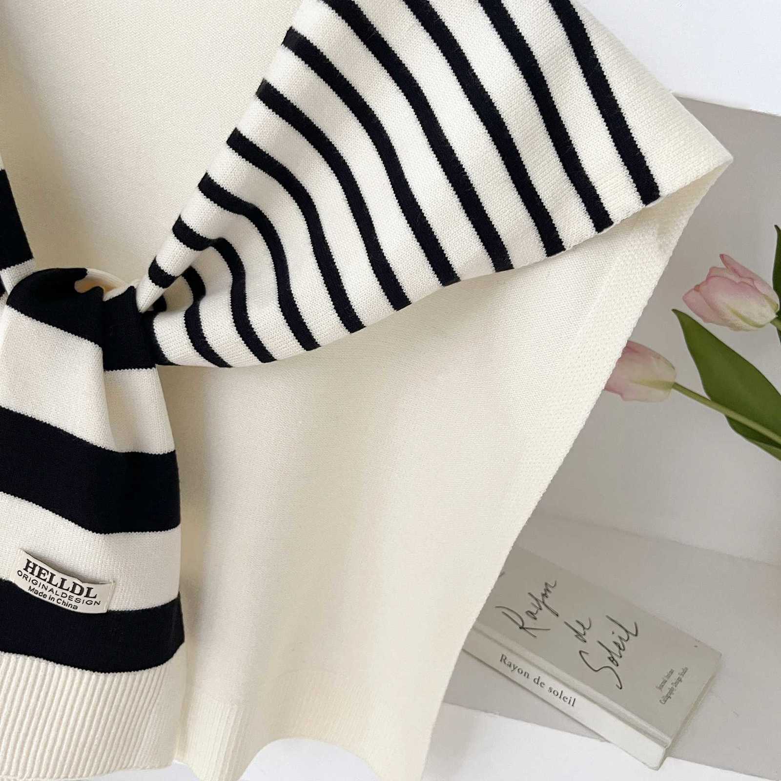 The Seasons Knitted Preppy Striped intersect Shl HighGrade Summer Off AirConditio Ro Neck And Shoder Scarf Y250918
