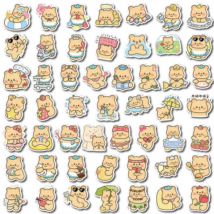 100Pcs Butter bear Cute Pattern Stickers Waterproof Vinyl Decals Computer Phone Case Bottle Decoration for Kids DIY Gifts C250918