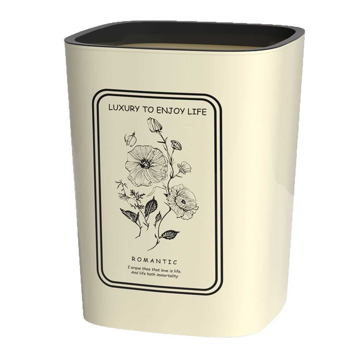 Household Trash Can for Bedroom and Living Room Large Capacity for Kitchen Bathroom and Toilet Simple Design with Press Ring High Aesthetic Storage Bi