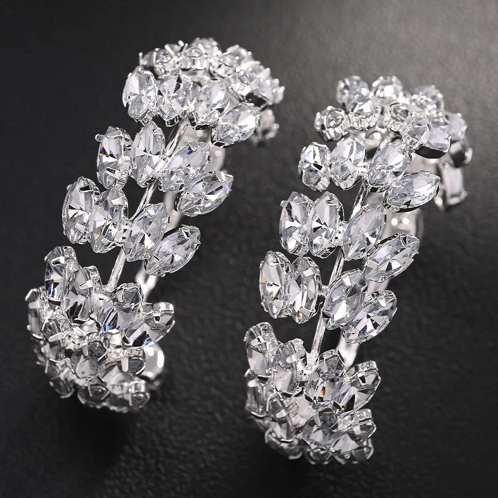 Stonefans Boho Crystal Hoop Earrings for Women Rhinestone Big Hoop Statement Jewelry Elegant Accessories for Wedding Gift250917