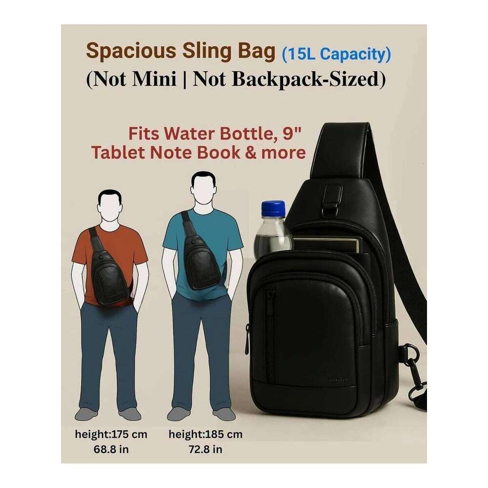 Bag Men - Black Sling Purse, Leather Crossbody Men, Cross Bags For Women