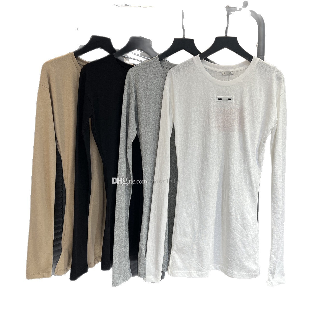 Spring And Autumn New Style Letter Perspective Lightweight Sunscreen Long Sleeve Tshirt Air Conditioning Shirt Bottom Shirts For Female