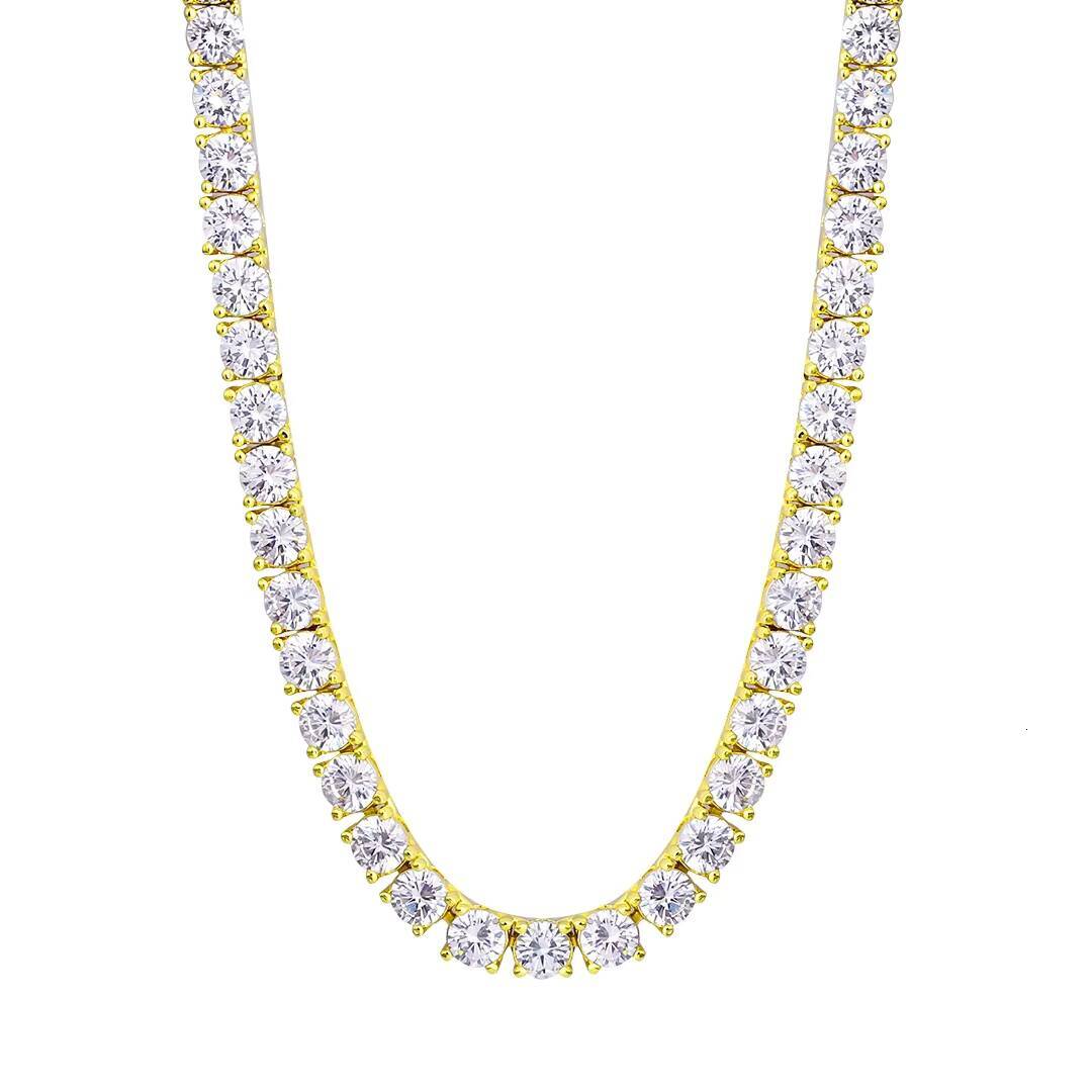 KRKC Iced Out Hip Hop Tennis Jewelry 18 Inch 5mm 14k 18k White Silver Gold Plated Aaaaa Diamond Women Mens Tennis Necklace
