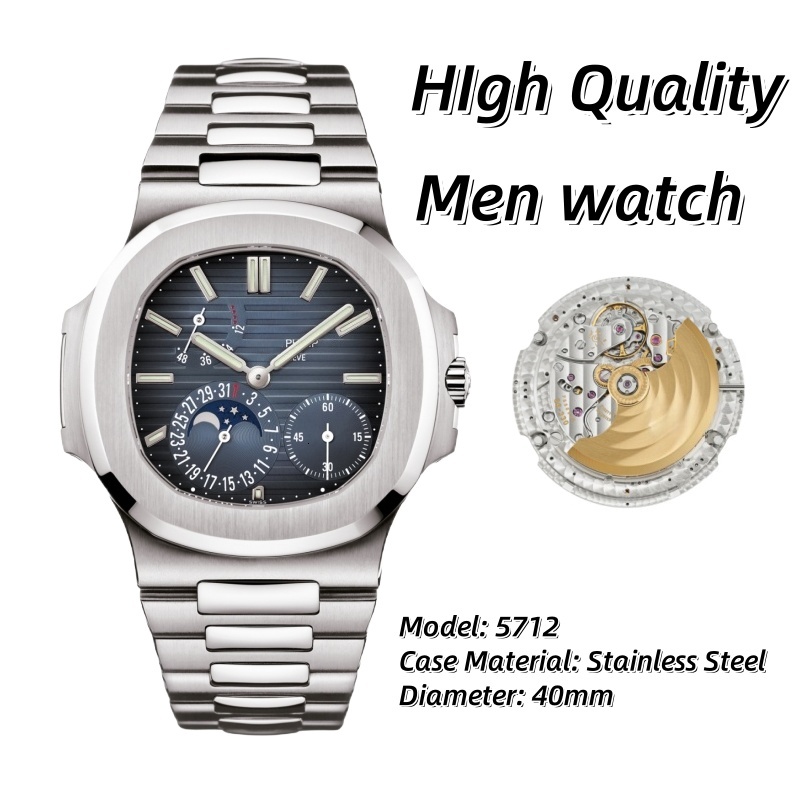 AAA Patekedity Philipeity Man Watches Designer Men Watch Nautilius Watch 5711 Quartz/mechanical Watch Stainless Steel Patel Phillip Luxury Mans Wristwatch