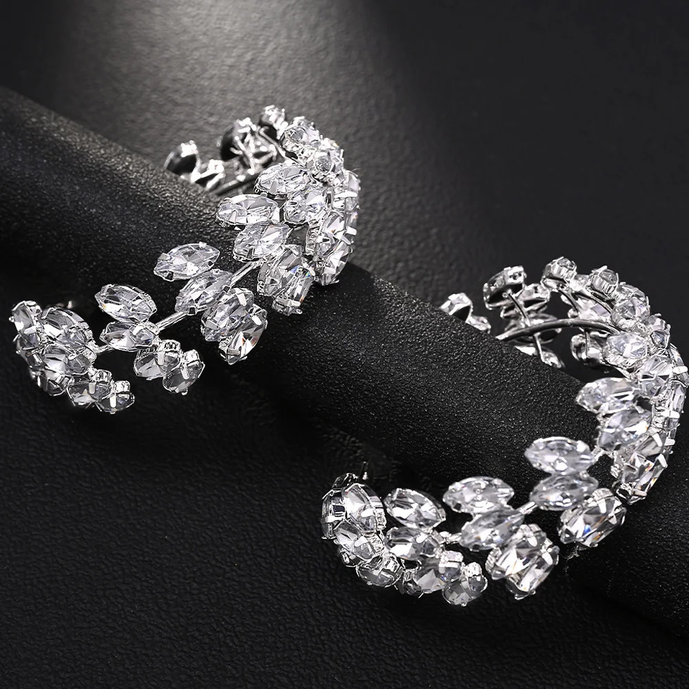 Stonefans Boho Crystal Hoop Earrings for Women Rhinestone Big Hoop Statement Jewelry Elegant Accessories for Wedding Gift250917