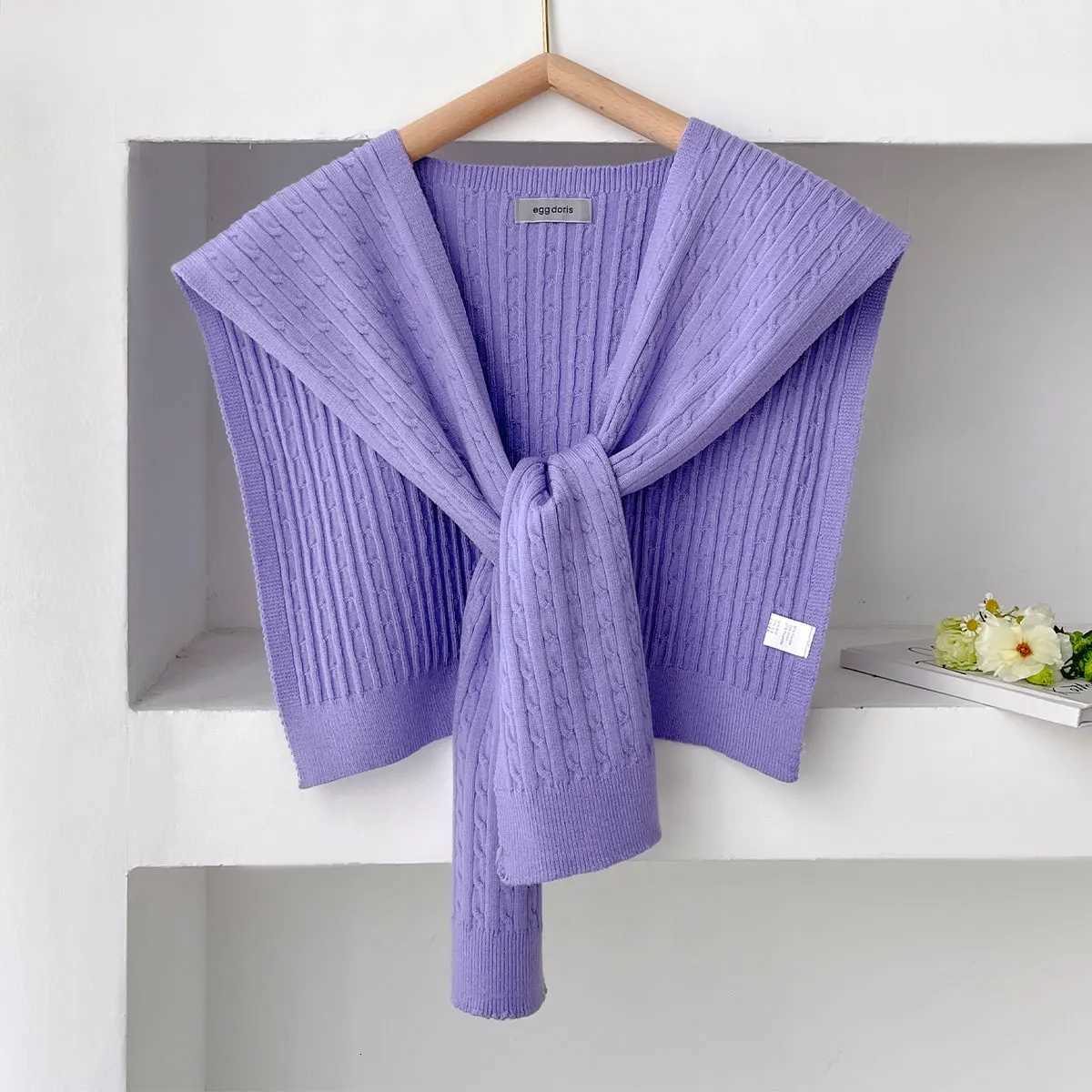 2025 Latest Design Korean Wen Knitted Shl Fake Collar Neck Knit Thin Knotted Ce Summer Off Dr Shoder Scarf Y250918