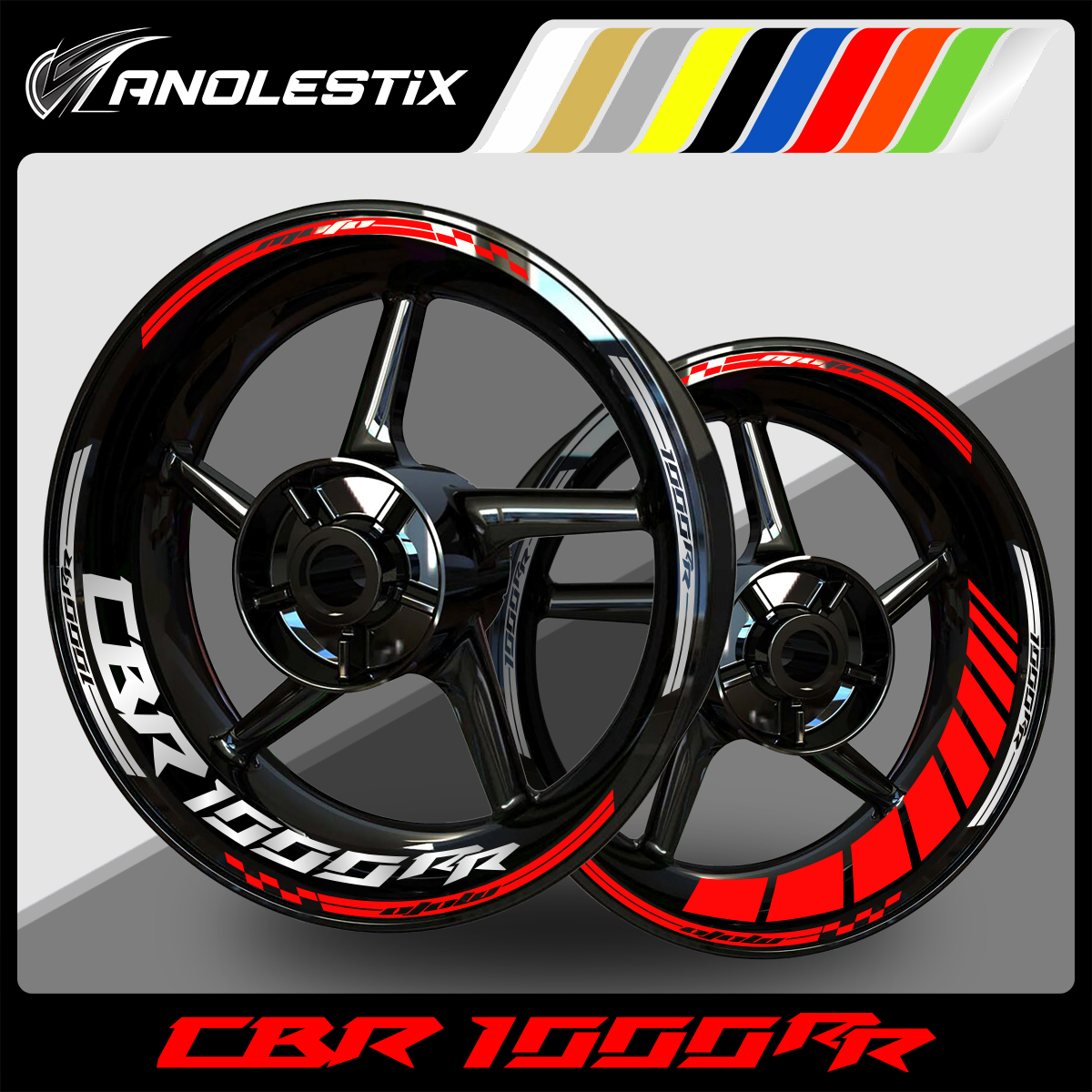 For Honda CBR 1000RR AnoleStix Reflective Motorcycle Wheel Sticker Hub Decal Rim Moto Stripe Tape Customized