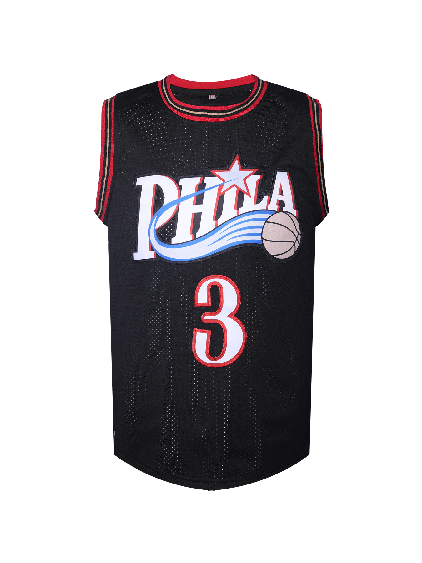 In Stock 3 Allen Iverson Black Basketball Jersey THROWBACK Stitched Fast Shipping Embroidered Letter Number Design Classic Sportswear Jerseys